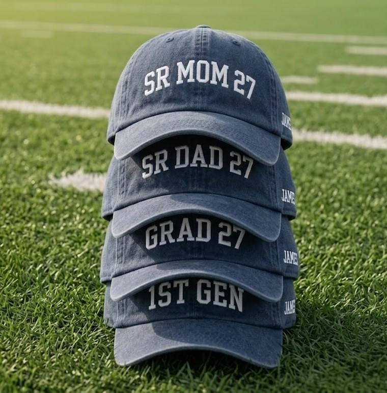 Senior Mom & Dad Class of 2027 Embroidered Hat - Graduation Pride Cap