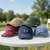 Custom Cat Face Hat, Embroidered Kitty Cat Cap, Personalized Side Name Dad Hat, Cute Cat Lover Gift, Custom Date Cap, Kitten Owner Merch