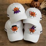 Custom Pumpkin Embroidered Halloween Hat, Cute Witchy Fall Baseball Cap, Autumn Gift