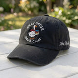 Silly Goose Book Club Hat, Embroidered Bookish Dad Cap, Funny Reading Gift, Personalized Librarian Cap, Custom Name Side, Fall Hat