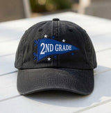 Custom Grade Level Hat, Personalized Teacher Pennant Cap, Back to School Teacher Gift, Custom School Spirit Hat, Elementary Teacher Cap