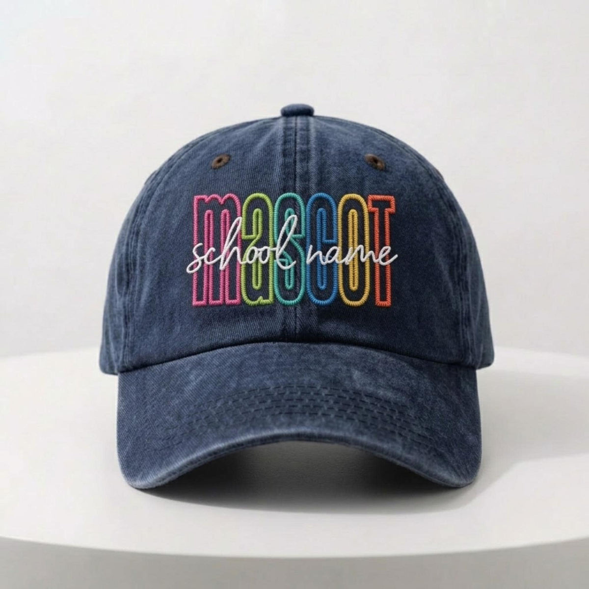Personalized School Mascot Embroidered Hat, Custom Team Baseball Cap, School Spirit Gift