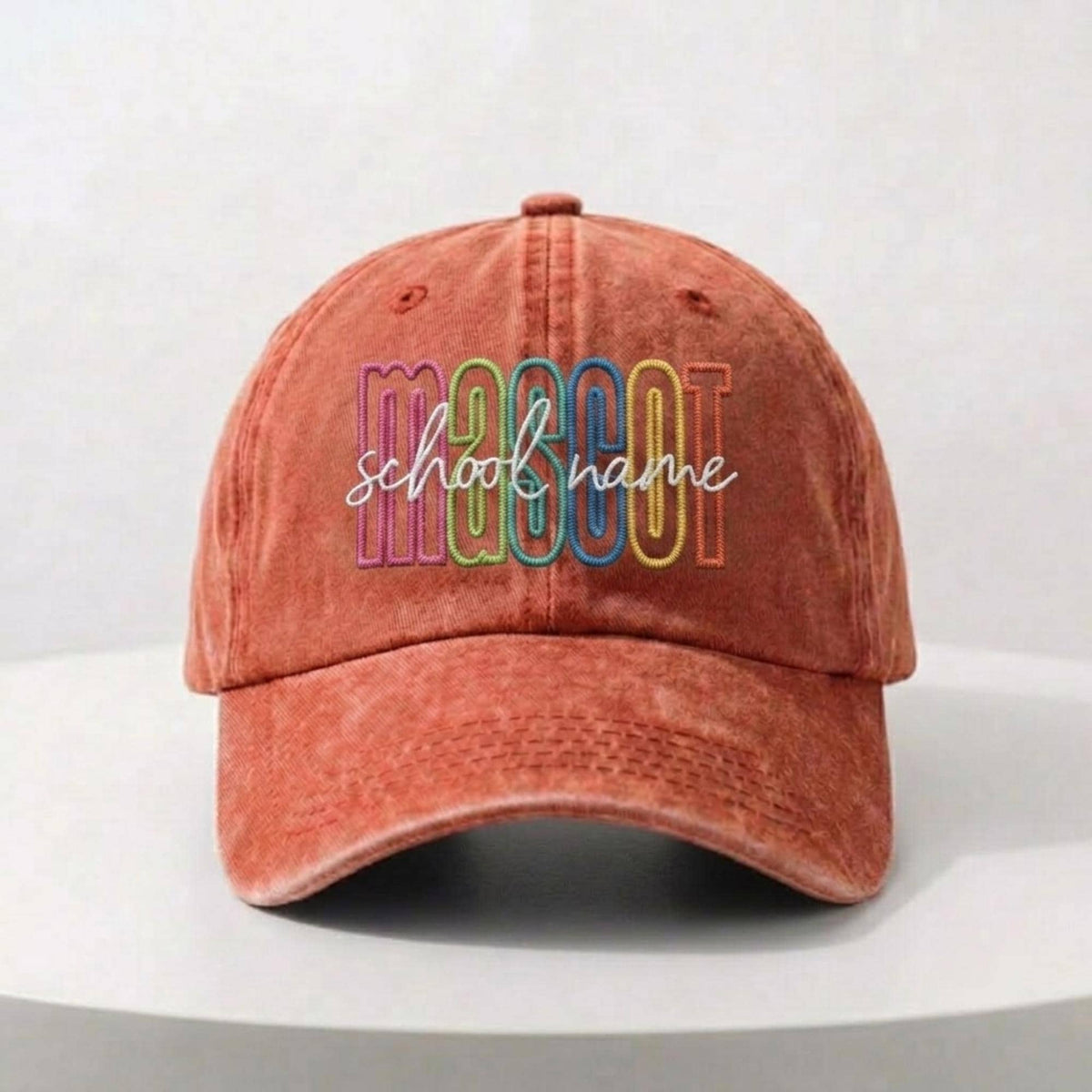 Personalized School Mascot Embroidered Hat, Custom Team Baseball Cap, School Spirit Gift