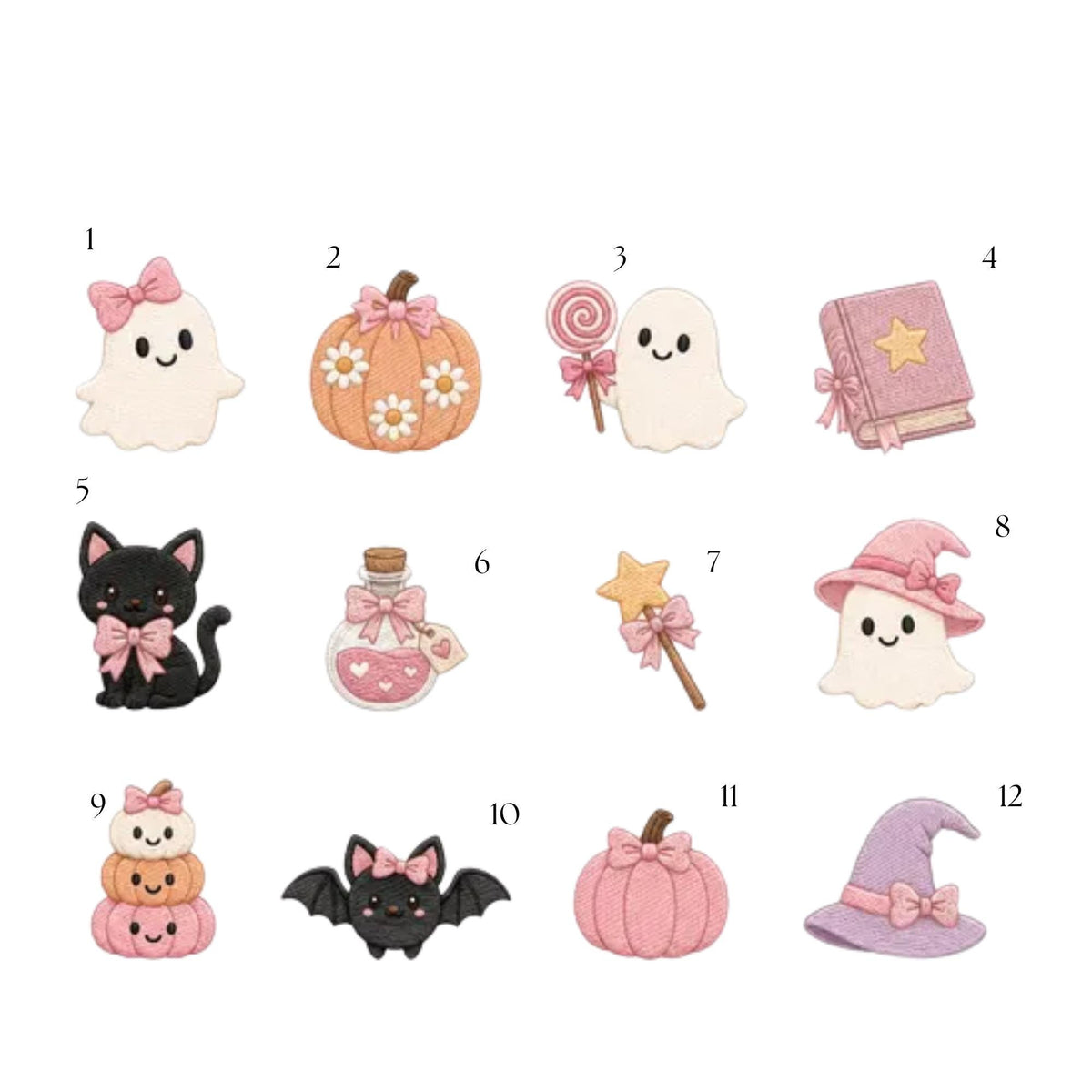 Pastel Halloween Embroidered Hat, Ghost Bow Pumpkin Bat Baseball Cap, Cute Spooky Gift