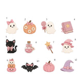 Pastel Halloween Embroidered Hat, Ghost Bow Pumpkin Bat Baseball Cap, Cute Spooky Gift