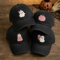 Pastel Halloween Embroidered Hat, Ghost Bow Pumpkin Bat Baseball Cap, Cute Spooky Gift