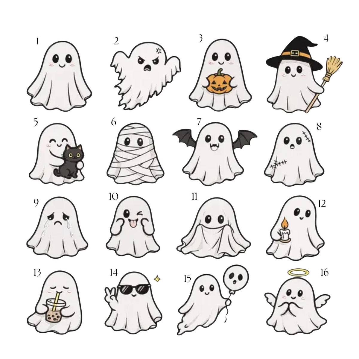Ghost Line Embroidered Baseball Cap, Cute Halloween Ghost Hat, Matching Spooky Party Gift
