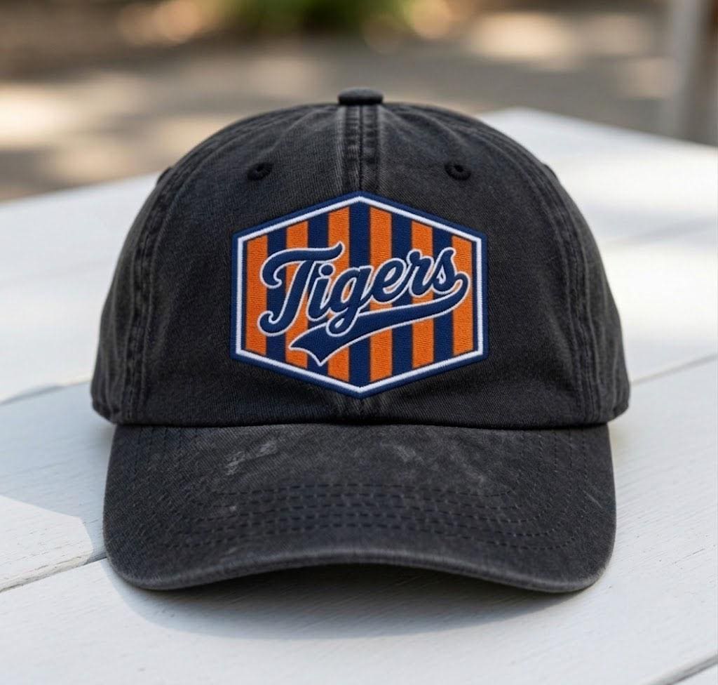 Custom Team Mascot Hat, Personalized Sports Patch Cap, Vintage Washed Dad Hat, Custom School Spirit Gift, Game Day Accessory, Team Name Cap