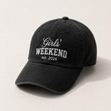 Custom Girls Weekend Est 2026 Embroidered Hat, Personalized Girls Trip Baseball Cap, Matching Bachelorette Group Dad Hat, Besties Gift Cap