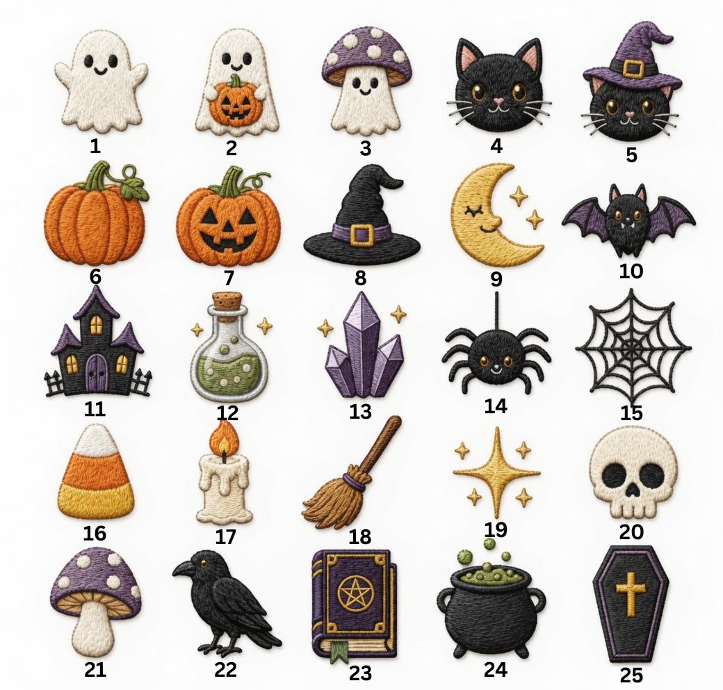 Mini Halloween Icons Embroidered Hat, Ghost Pumpkin Black Cat Baseball Cap, Spooky Gift