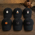 Mini Halloween Icons Embroidered Hat, Ghost Pumpkin Black Cat Baseball Cap, Spooky Gift