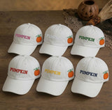 Personalized Pumpkin Halloween Embroidered Hat, Custom Matching Fall Baseball Cap, Family Gift