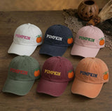 Personalized Pumpkin Halloween Embroidered Hat, Custom Matching Fall Baseball Cap, Family Gift