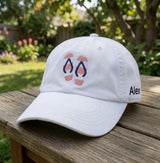 Custom Name Flip Flop Baseball Cap, Personalized Embroidered Vintage Dad Hat, Summer Beach Vacation Hat, Custom Name Embroidered Cap