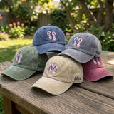 Custom Name Flip Flop Baseball Cap, Personalized Embroidered Vintage Dad Hat, Summer Beach Vacation Hat, Custom Name Embroidered Cap