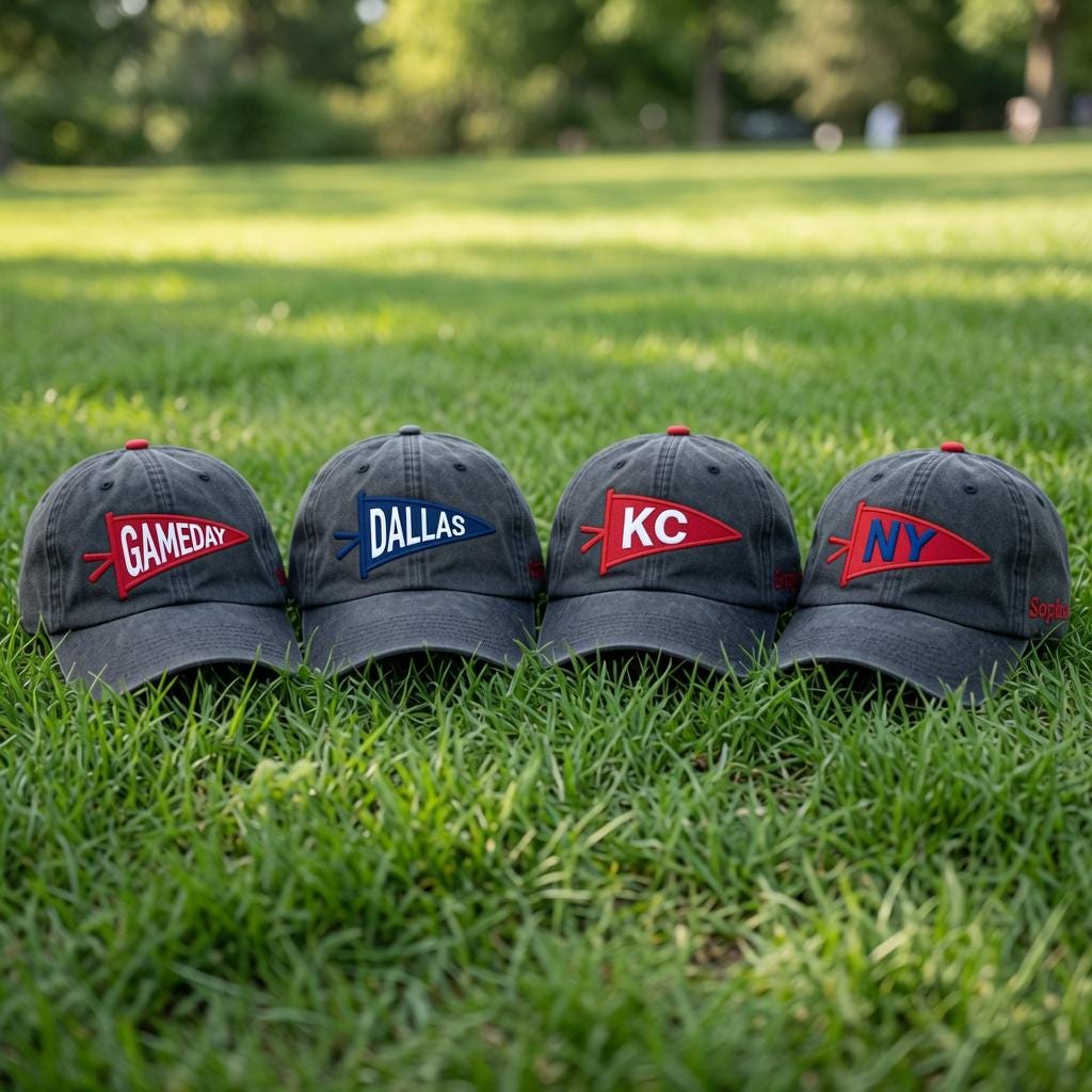 Embroidered Custom Team Baseball Cap, Hat for Game Day Fans, Game Day Apparel, Sports Team Hat, Team Mascot Script Embroidered Cap