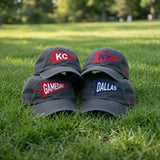 Embroidered Custom Team Baseball Cap, Hat for Game Day Fans, Game Day Apparel, Sports Team Hat, Team Mascot Script Embroidered Cap