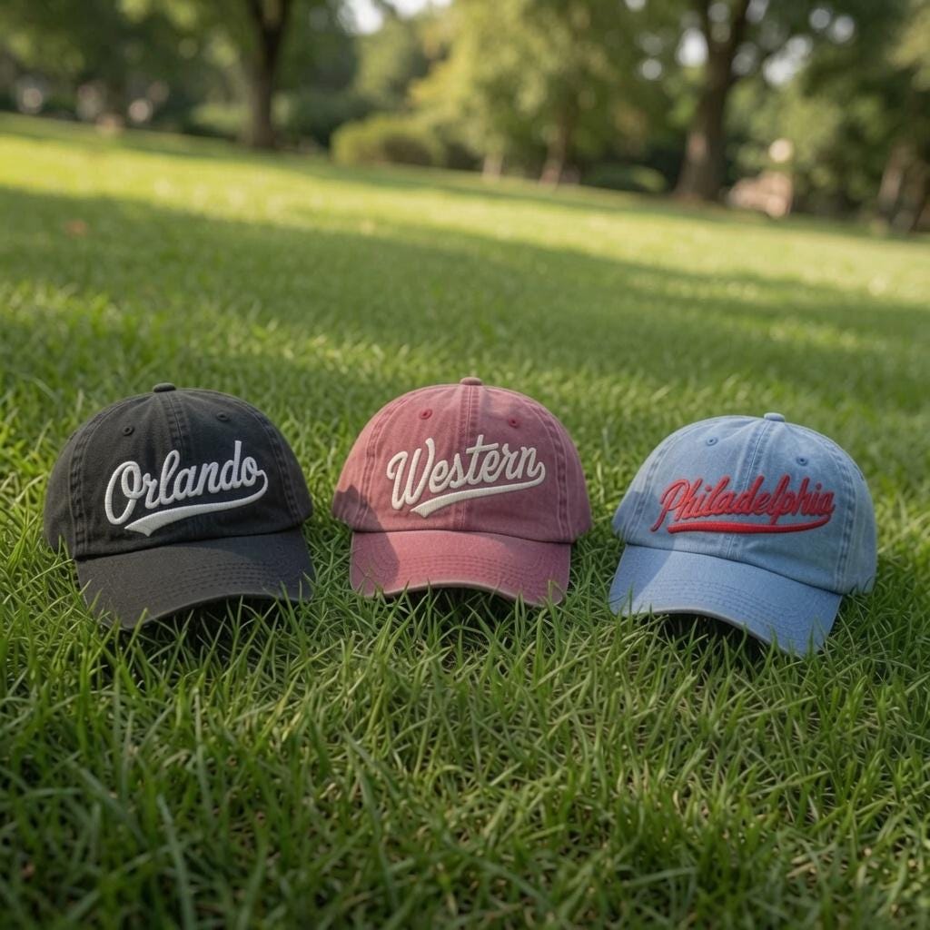 Embroidered Team Name Caps, Sport Player Baseball Hat, Athletic Game Day Cap, Team Sport Game Day Hat, Washed Cotton Dad Hat