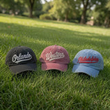 Embroidered Team Name Caps, Sport Player Baseball Hat, Athletic Game Day Cap, Team Sport Game Day Hat, Washed Cotton Dad Hat