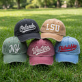 Embroidered Team Name Caps, Sport Player Baseball Hat, Athletic Game Day Cap, Team Sport Game Day Hat, Washed Cotton Dad Hat