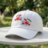 Custom Names Lobster Couples Embroidered Hat, Personalized Anniversary Date Baseball Cap, Custom Engagement Gift, Matching Couple Dad Hat