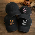 Personalized Halloween Face Embroidered Hat, Custom Name Spooky Baseball Cap, Fall Gift
