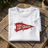 Custom Grade Level Teacher Shirt, Personalized Pennant Back to School Spirit Tee