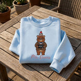 Custom Teacher Embroidered Sweatshirt, Personalized Bear Cute School Staff Crewneck