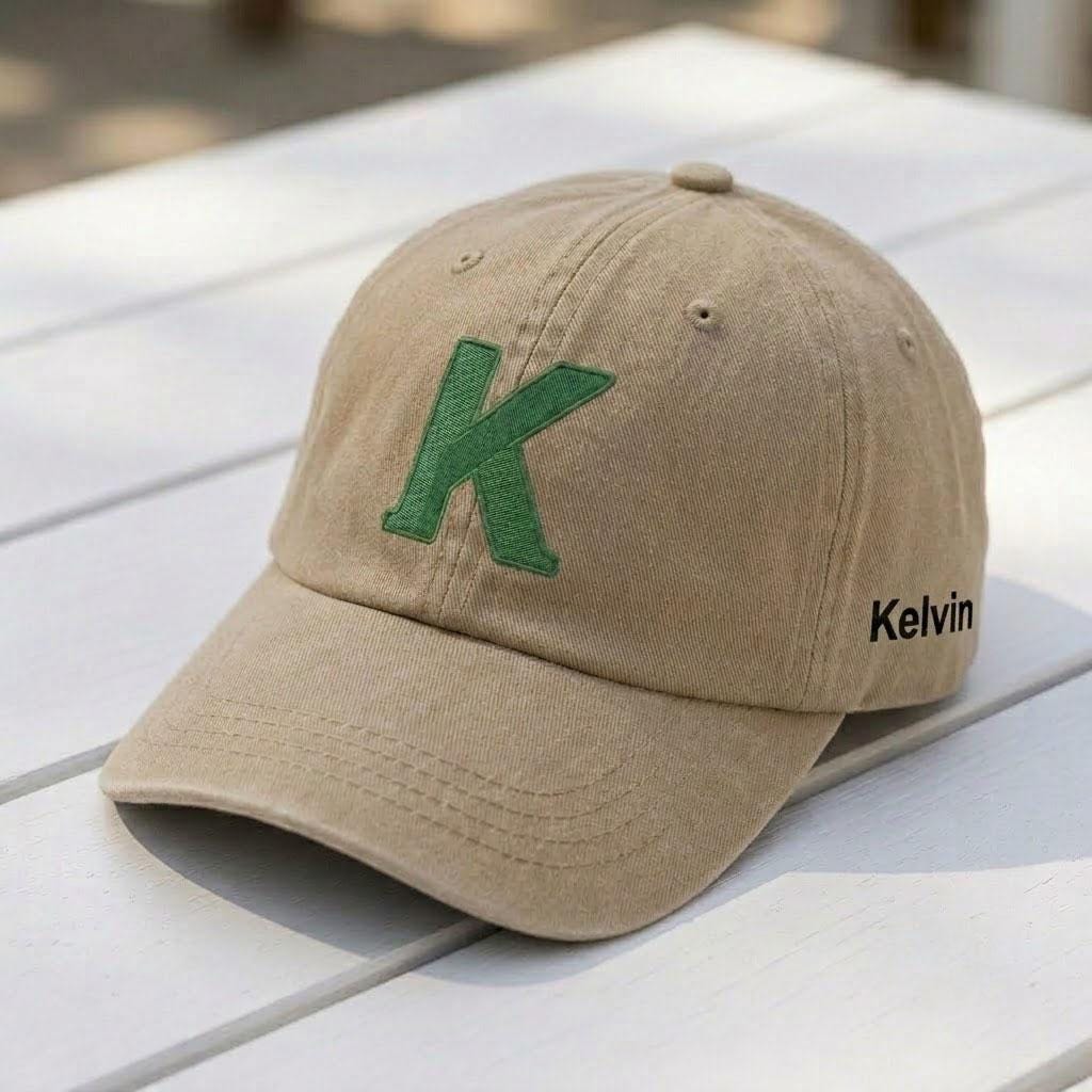 Custom Initial Hat, Personalized Letter Cap, Embroidered Initial Dad Hat, Custom Name Side Hat, Personalized Gift For Her/Him, Aesthetic Cap
