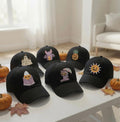 Tropical Halloween Embroidered Hat, Beach Skull and Pumpkin Baseball Cap