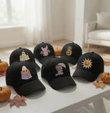 Tropical Halloween Embroidered Hat, Beach Skull and Pumpkin Baseball Cap
