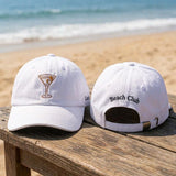Custom Martini Hat, Embroidered Cocktail Cap, Beach Club Hat, Personalized Beach Accessory, Summer Party Gift, Custom Name Side Cap