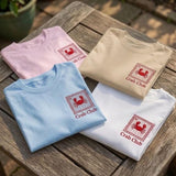 Custom Crab Club Embroidered Shirt, Coastal Aesthetic Stamp Graphic Summer Cotton Tee