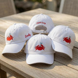 Custom Crab Club Hat, Personalized Martini Crab Cap, Beach Party Hat, Embroidered Name Hat, Custom Summer Accessory, Bachelorette Trip Gift