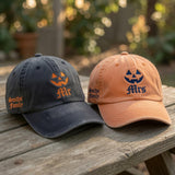 Personalized Mr Mrs Pumpkin Halloween Embroidered Hats, Custom Couple Caps, Matching Spooky Baseball Caps, Newlywed Gift