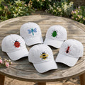 Mini Insect Embroidered Hat, Butterfly Bee Beetle Moth Baseball Cap, Nature Lover Gift