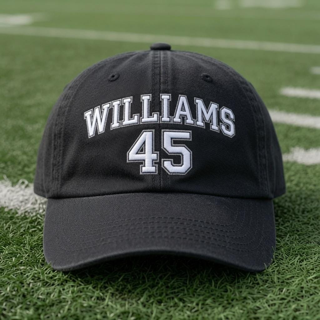Custom Senior Football Embroidered Hat - Personalized Varsity Name & Number Cap