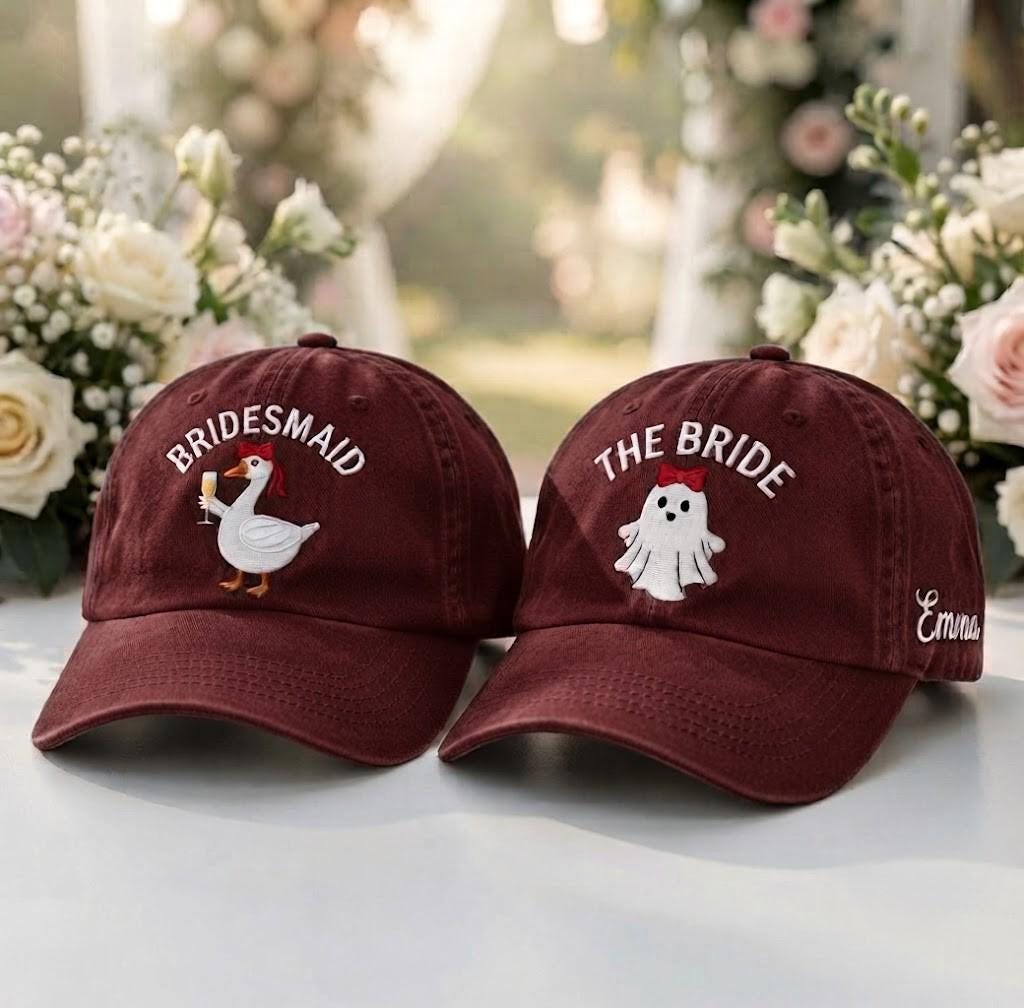 Custom Ghost Goose Bridal Squad Embroidered Hat - Matching Wedding Party Cap