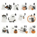 Ghost Cat Embroidered Halloween Hat, Cute Black Kitten Pumpkin Baseball Cap, Cat Lover Gift