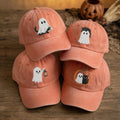 Ghost Cat Embroidered Halloween Hat, Cute Black Kitten Pumpkin Baseball Cap, Cat Lover Gift