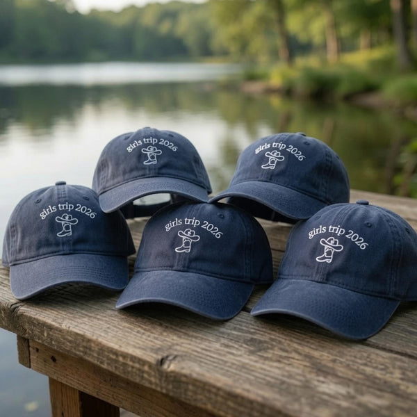 Custom Embroidered Washed Cotton Baseball Cap, Nashville Girls Trip Western Style