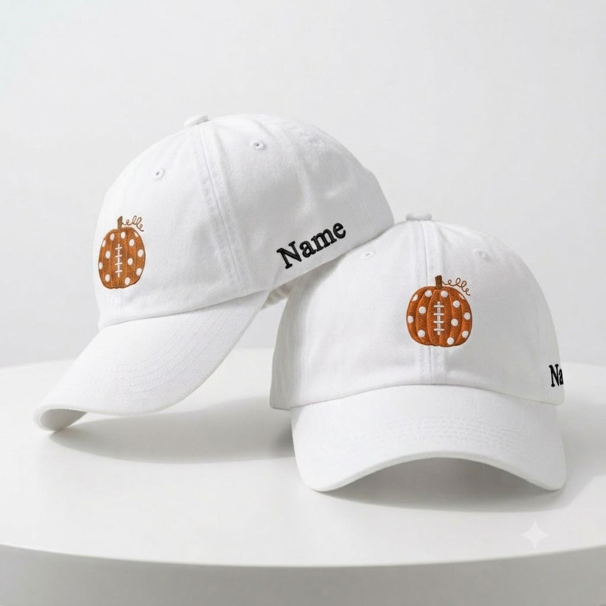 Pumpkin Football Mom Embroidered Hat, Fall Game Day Baseball Cap, Sports Mom Gift