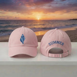 Seashell Embroidered Dad Hat, Coastal Summer Baseball Cap, Beach Lover Gift