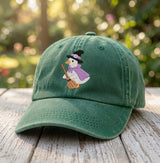 Custom Halloween Duck Hat, Embroidered Ghost Duck Cap, Funny Halloween Gift, Cute Duck Embroidered Dad Hat, Spooky Season Cap, Holiday Gift