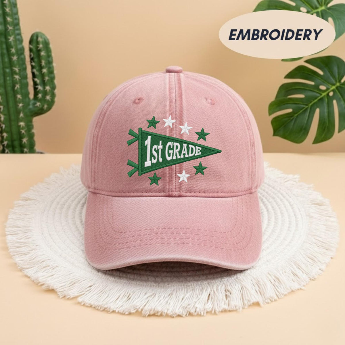 Embroidered 1st Grade Teacher Hat - Cute Back to School Elementary School Cap