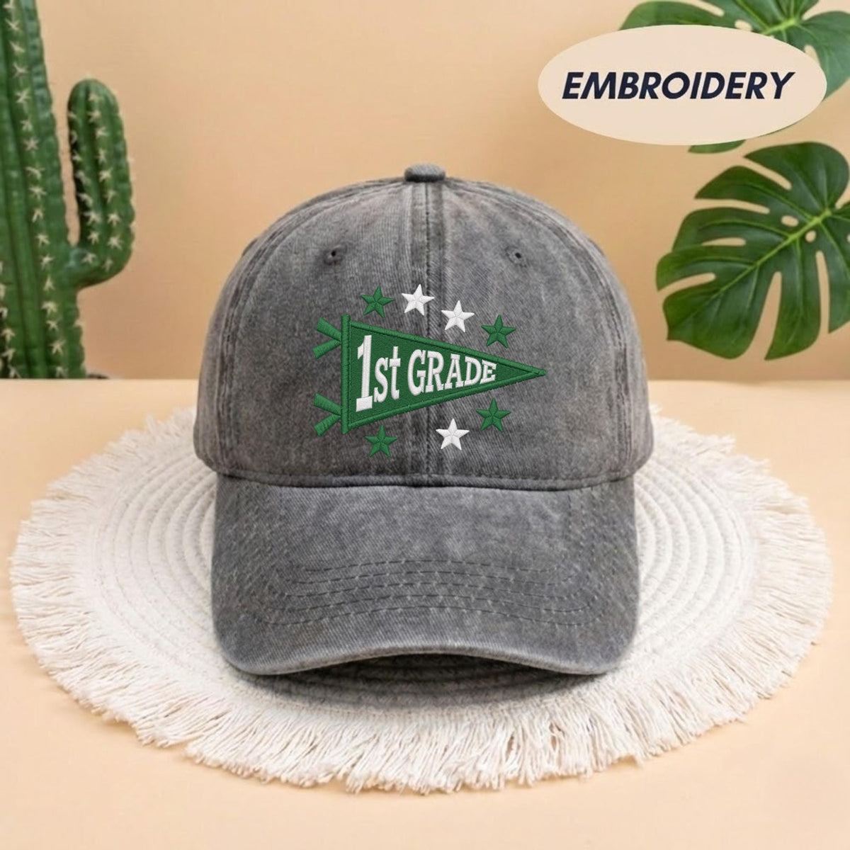 Embroidered 1st Grade Teacher Hat - Cute Back to School Elementary School Cap