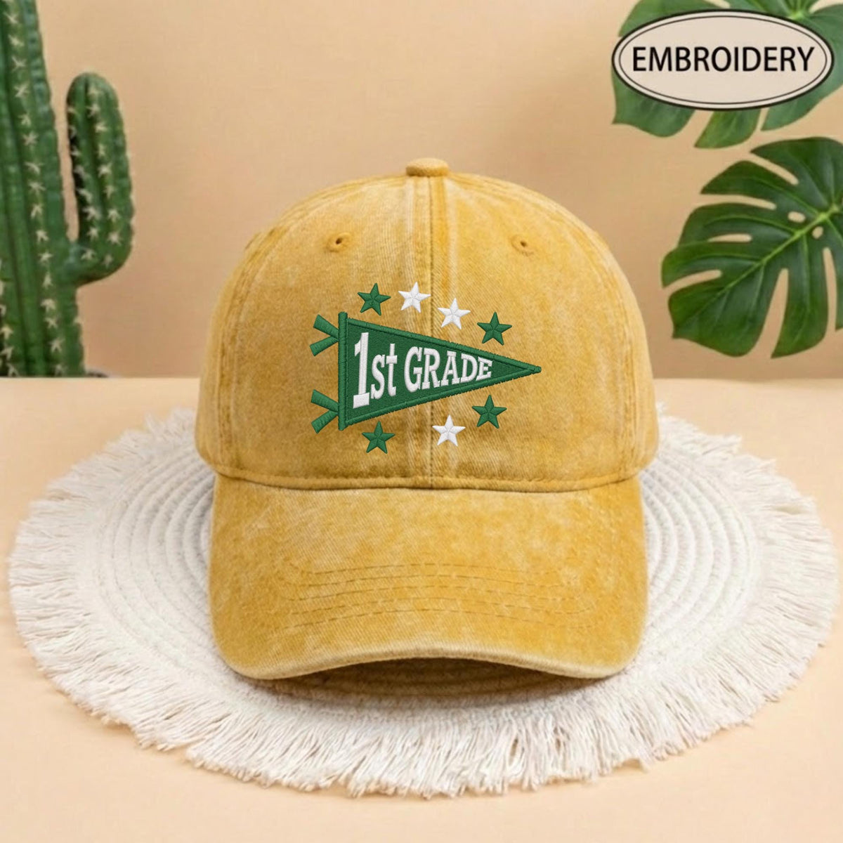 Embroidered 1st Grade Teacher Hat - Cute Back to School Elementary School Cap