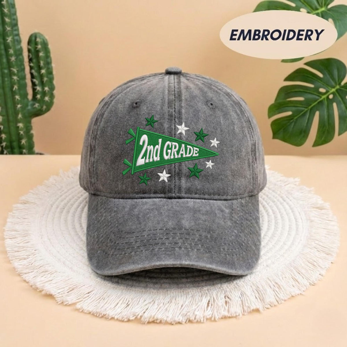 Embroidered 2nd Grade Teacher Hat - Cute Back to School Elementary Cap
