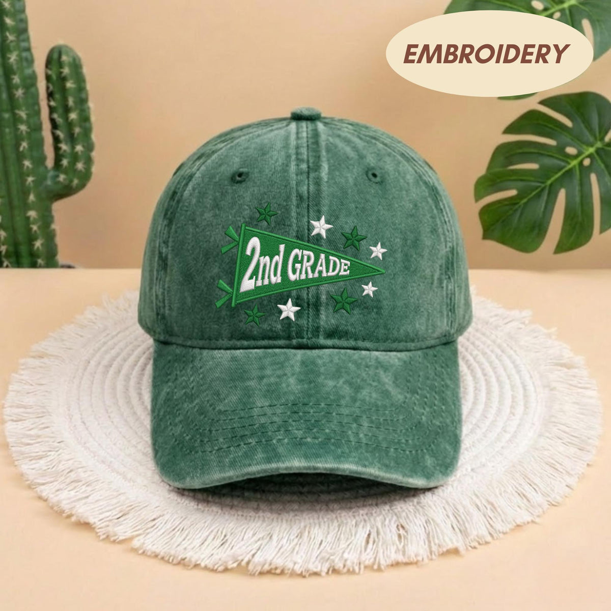 Embroidered 2nd Grade Teacher Hat - Cute Back to School Elementary Cap