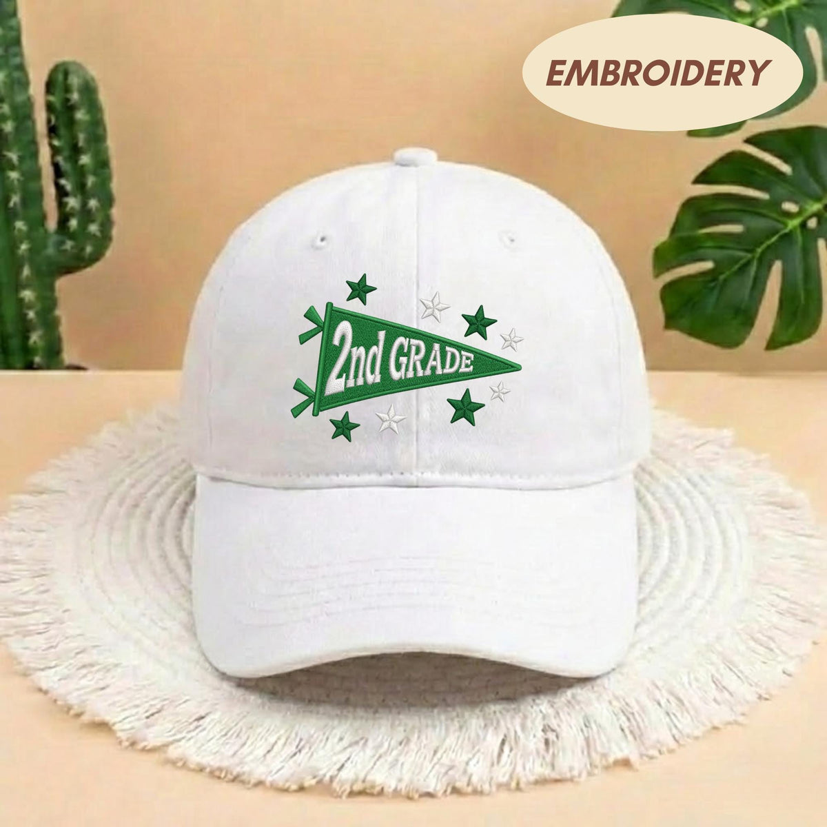 Embroidered 2nd Grade Teacher Hat - Cute Back to School Elementary Cap